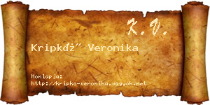Kripkó Veronika névjegykártya